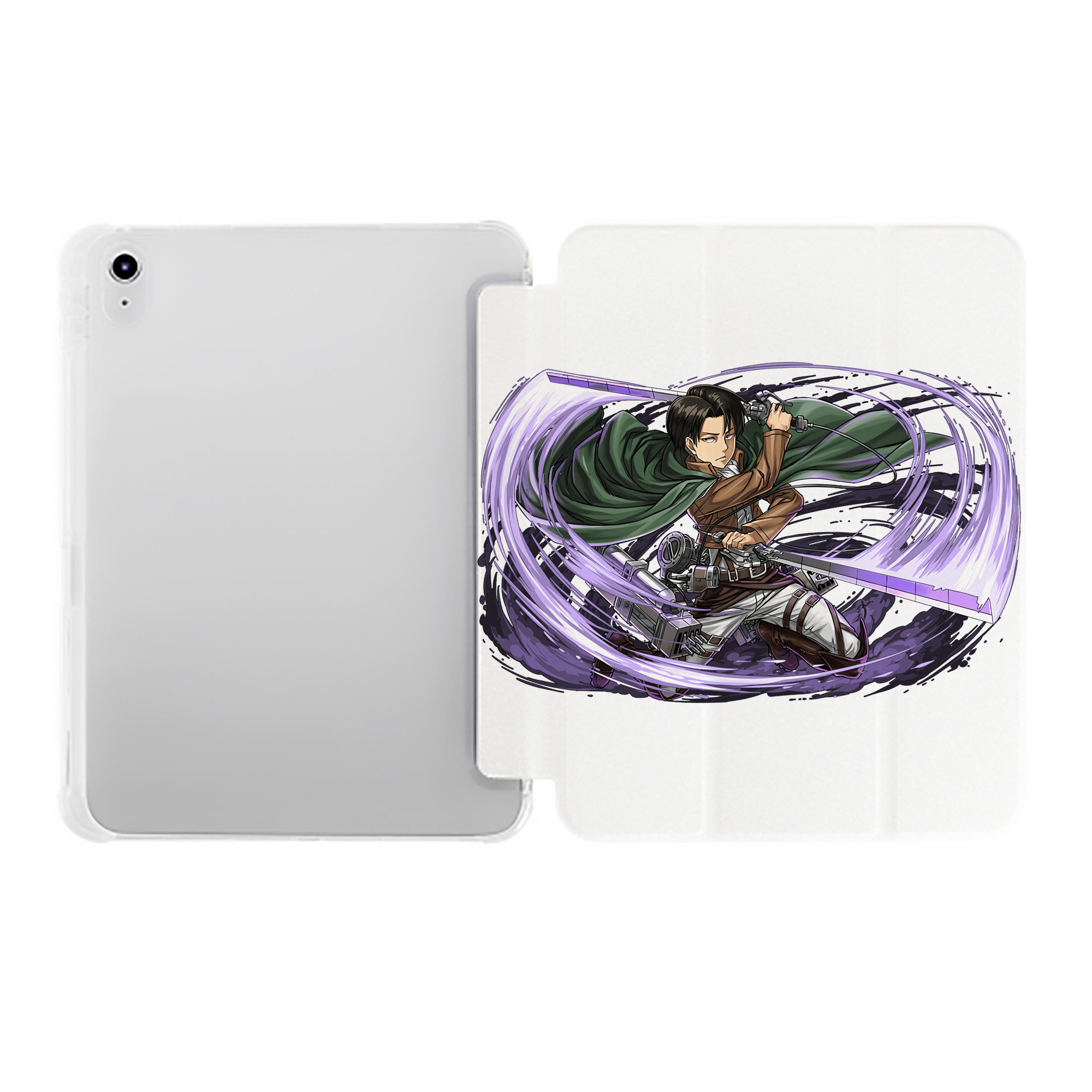 （画像用） 進撃の巨人 リヴァイ·アッカーマン Attack on Titan Levi Ackerman IPad ケース ペン収納付き 三つ折りスタンド PUレザー×シリコン 対応機種9.5/10.5/10.9インチ